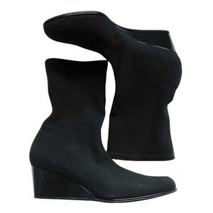 STUART WEITZMAN Black Sock Wedge Bootie Sz 6 B